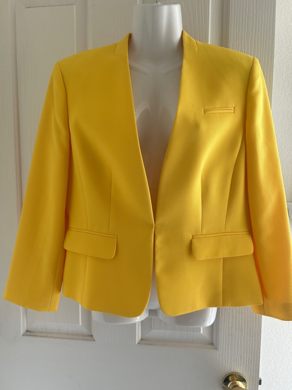 Nine West Bright Yellow Open-Front Women's Blazer